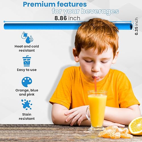 Miniatura 6 de Paquete de 8 popotes de silicona reutilizables de grado alimenticio sin BPA diseño de apertura a presión fácil de limpiar no necesita cepillo