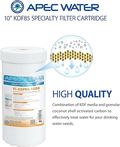 Miniatura 3 de APEC Water Systems FI-KDF85-10BB - Filtro de agua de repuesto para reducción de sulfato de hidrógeno, 10 unidades (paquete de 1), color blanco
