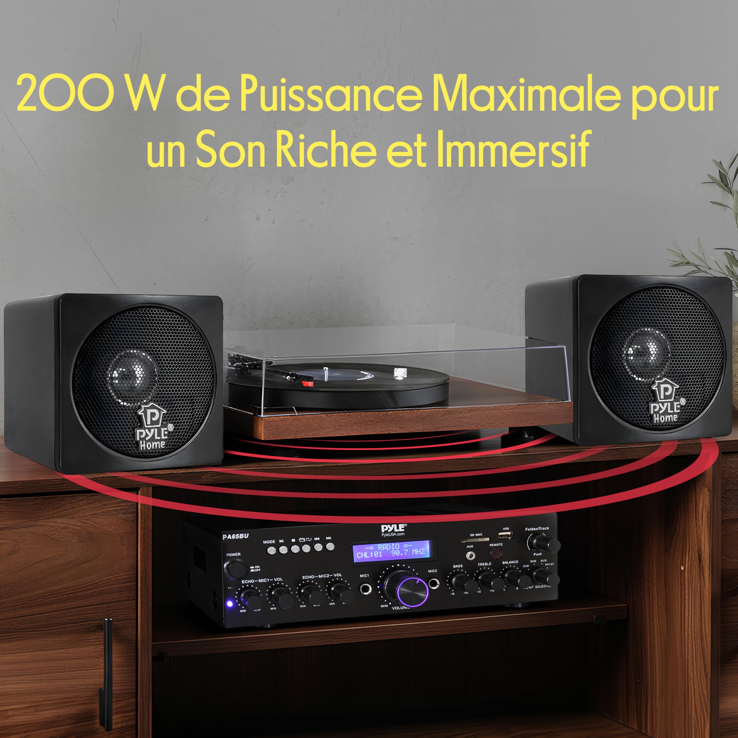 Pyle Home Enceintes de Bibliothèque Mini Cubes 10,2 cm – 100 W Haut-parleurs de Bibliothèque Compacts avec Haut-Parleur à Cône en Papier de 10,2 cm, 8 Ohms- Chaine Hifi
