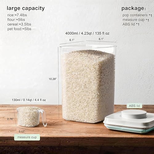 Miniatura 2 de Cozey Daily Recipiente hermético para almacenamiento de alimentos, dispensador de alimentos con tapas, contenedor apilable sin BPA para café, harina