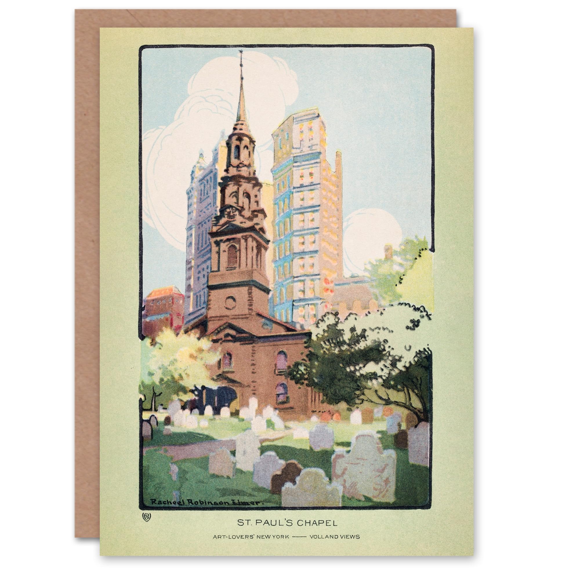 Artery8 Rachael R Elmer Art Card St Paul's Chapel and Cemetery
