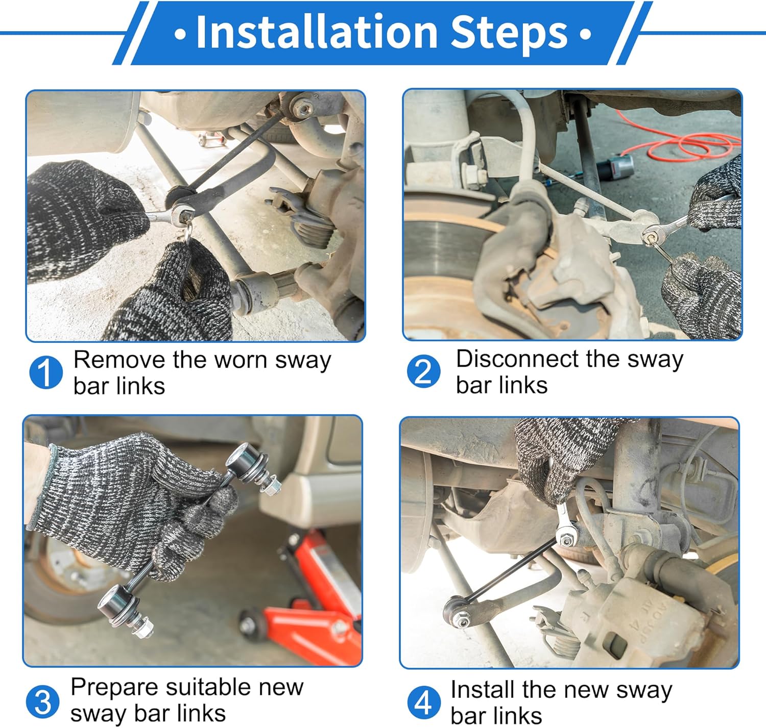 Front Stabilizer Bar Links with 2 Pcs Bushing for Toyota Prius 2004-2009 Sway Bar Link Kits No.K80230/K200705 1 Set