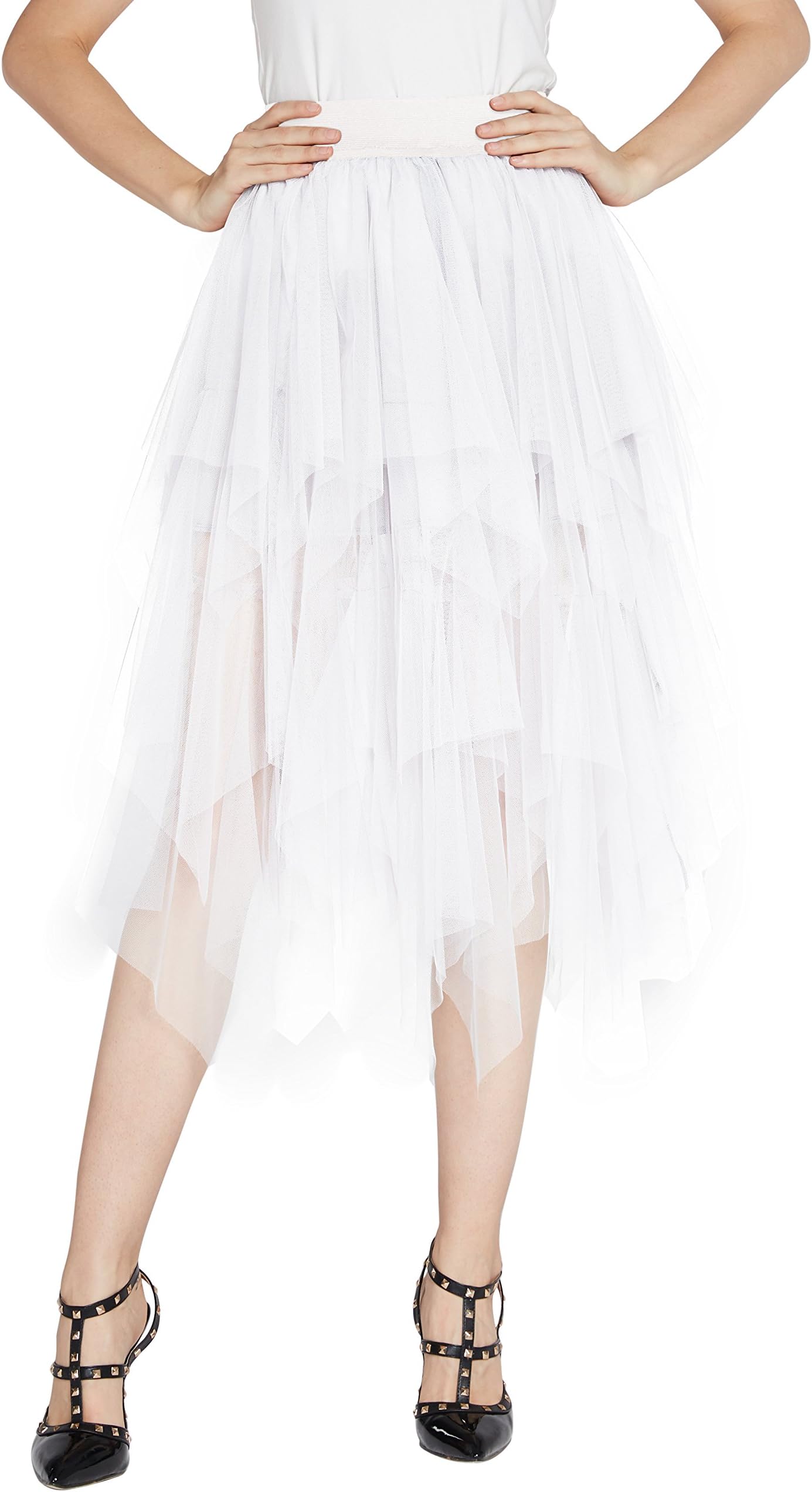 Urban GoCoWomen's Mesh Layered Pleated Tulle Skirt