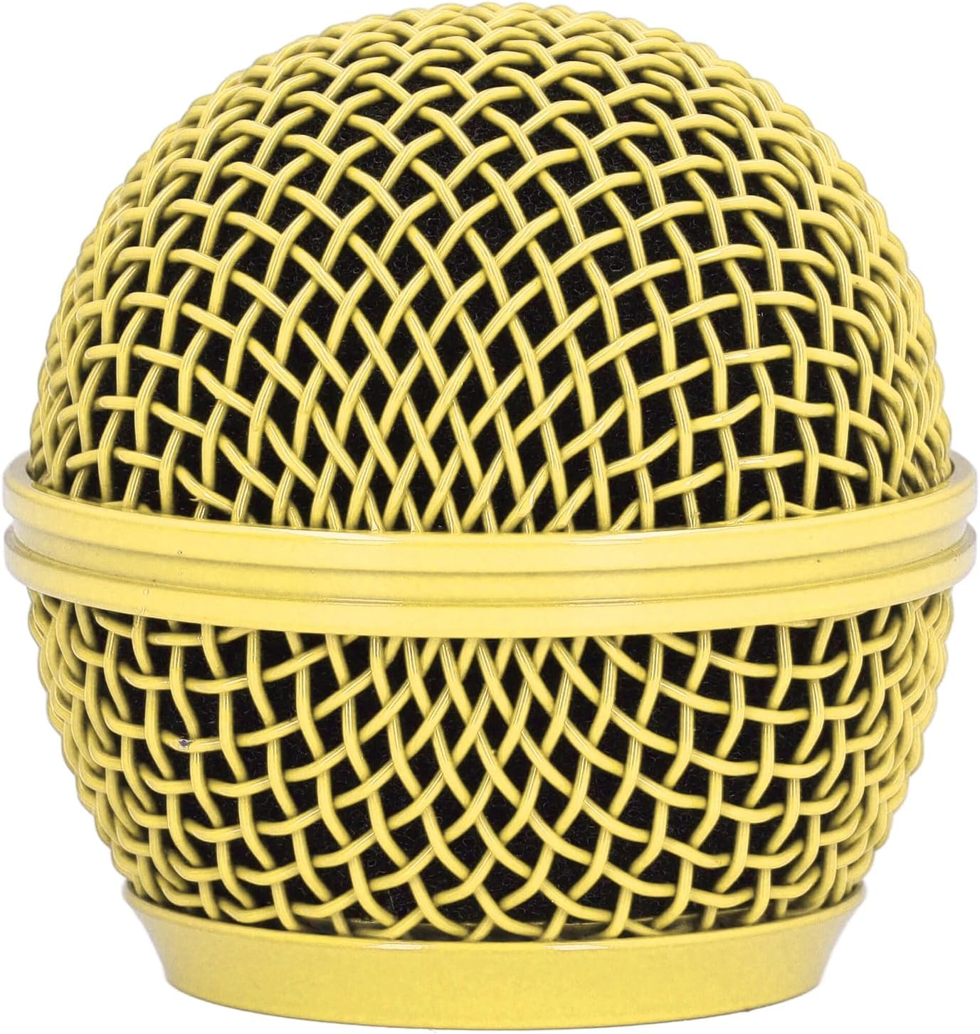 Zopsc Microphone Grill Head, Grille Mic Replacement Ball Head for SM58S SM58LC BETA58 BETA58A SA M30 SV100 UT2 PGX24 SLX4, Mesh Microphone Ball Head Replacement (Gold)