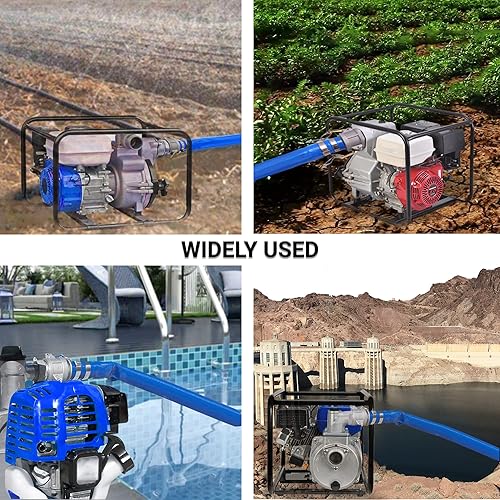 Vista 22 de Manguera de descarga plana de PVC de 2 pulgadas x 100 pies con accesorios de aluminio Camlock C y E, accesorio de bloqueo de leva tipo F incluido