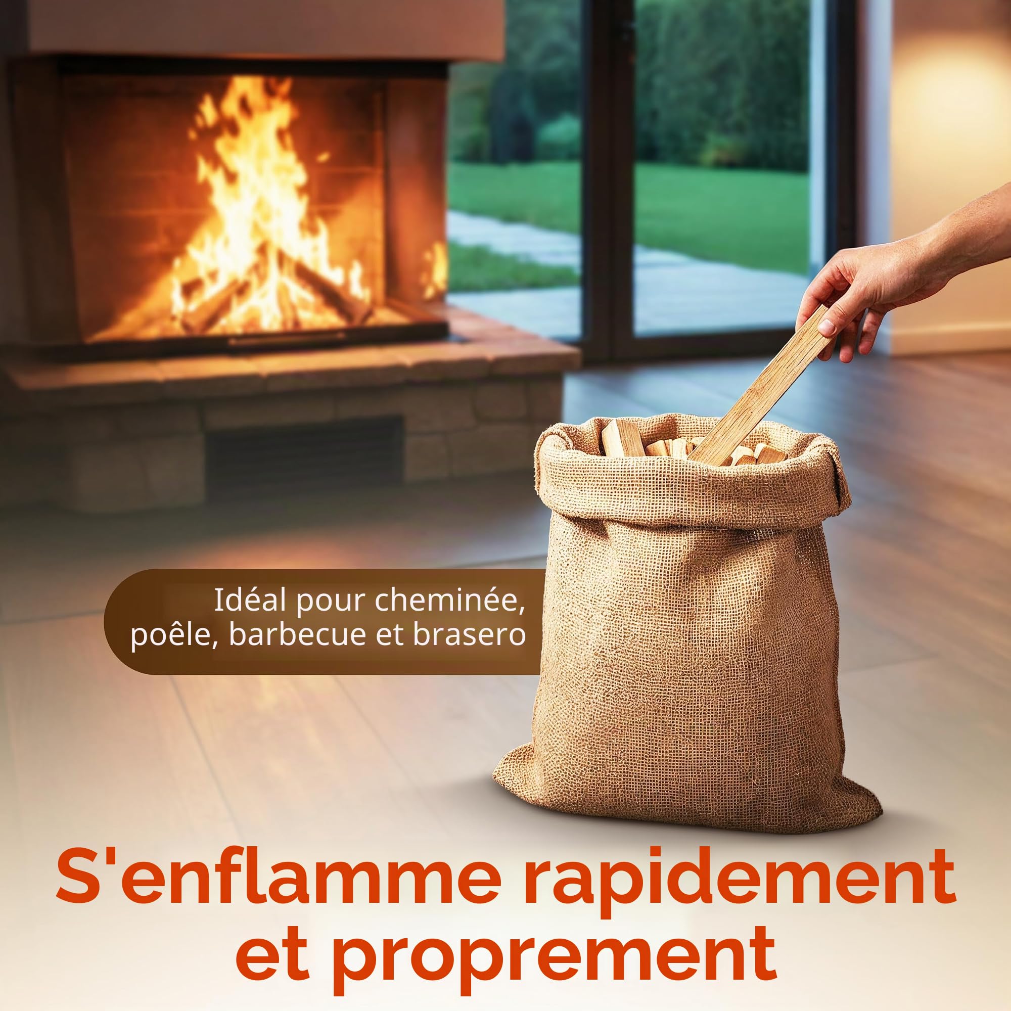 Aleko Parkett Bois de chauffage et d'allumage non traité pour cheminée ou grill Chêne 28 kg