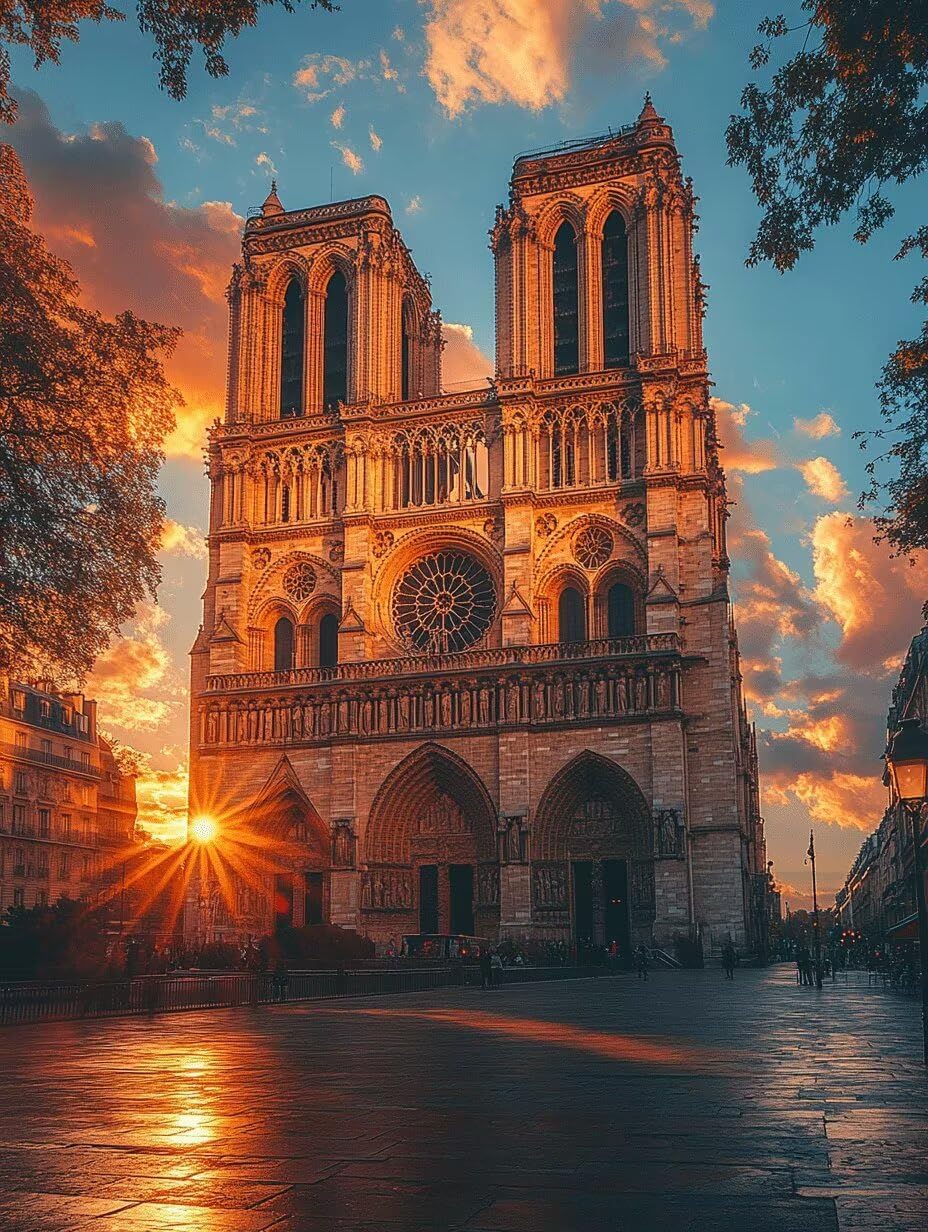 Paint by Numbers Kit for Adults Paris, Adult Paint by Number Kits on Canvas Notre Dame with Framed, DIY Acrylic Watercolor Oil painting Set for Beginner Crafts Supplies for Home Decor 24x32 in -Qw31