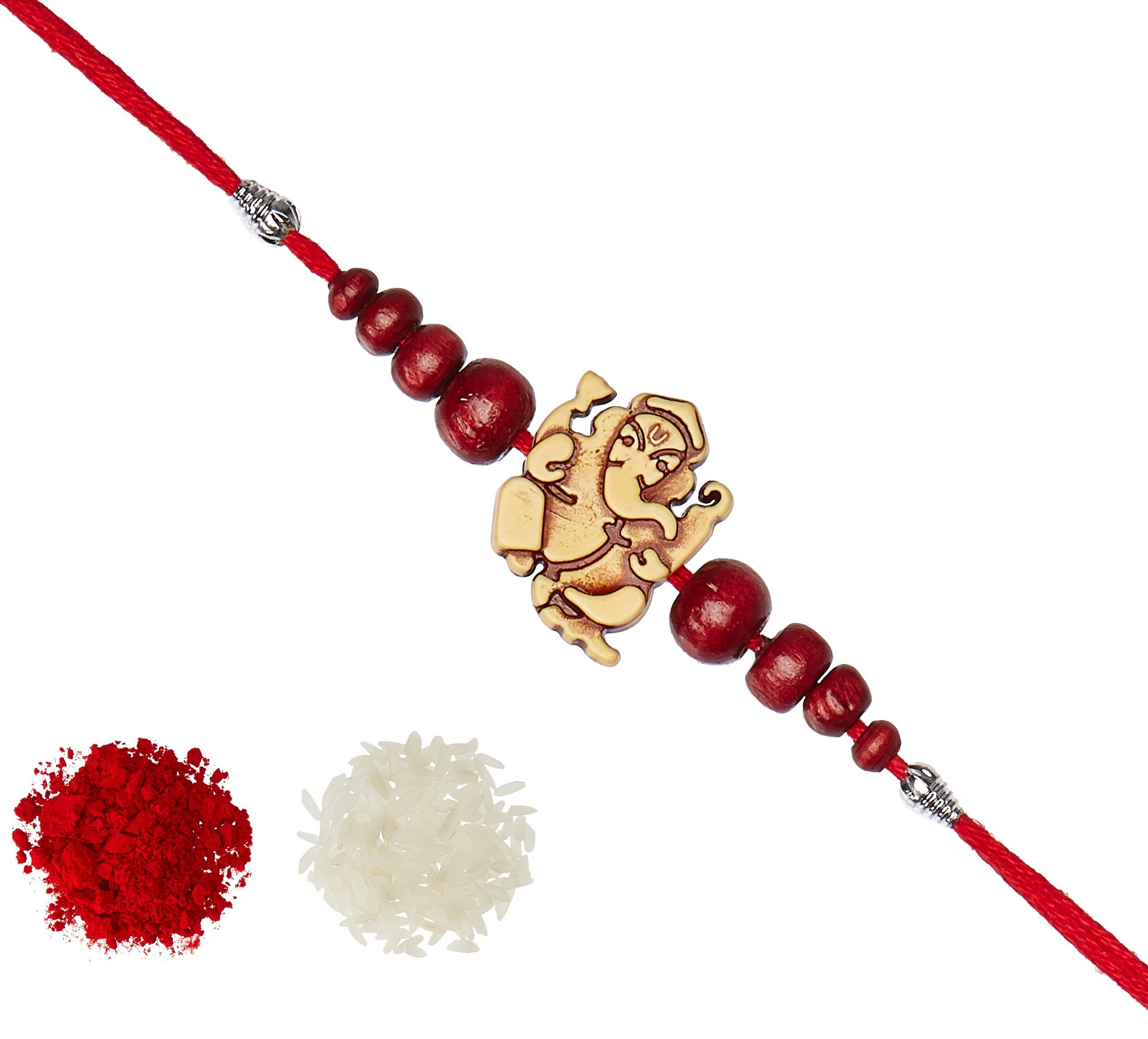 Aheli Religious Wooden Ganesh Ball Rakhi with Roli Chawal Tilak For Men Boys (Brown) (R17694) (B07FCNHQY6) Amazon Price History, Amazon Price Tracker