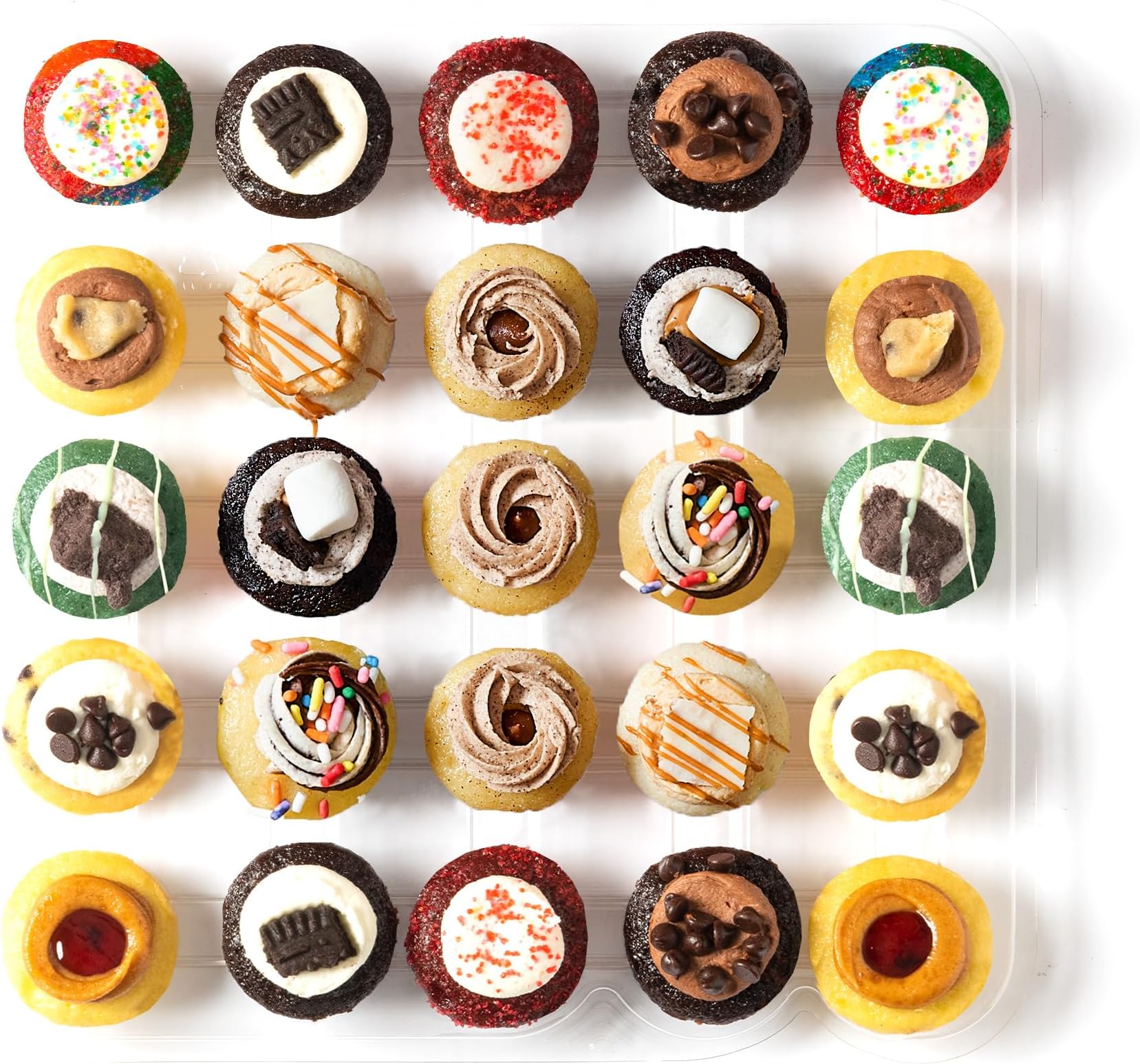 Baked by Melissa Cupcakes - Latest & Greatest - Assorted Bite-Size Cupcakes - 12 Flavors Include: Red Velvet, Triple Chocolate, Cookie Dough & More (25 Count)