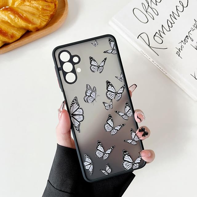 ZTOFERA TPU Back Case for Samsung Galaxy A13 4G/5G and Samsung A04s, Simple Translucent Liquid Silicone Case with Butterfly Pattern, Shockproof Flexible Bumper Cover for Samsung A13 - Multi-butterfly