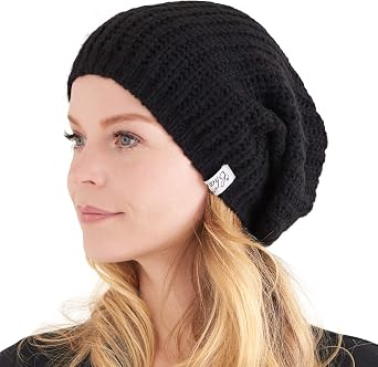 Oversized Winter Slouchy Knit Beanie - Mens Warm Fall Hat Womens Dreadlock Cap Large Slouch Tam for Big Heads