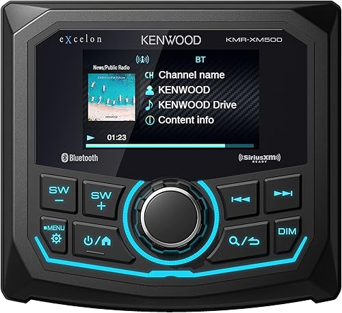 Kenwood KMR-XM500 eXcelon Marine & Motorsport Receptor de medios digitales impermeable con resistencia a la corrosión y Bluetooth