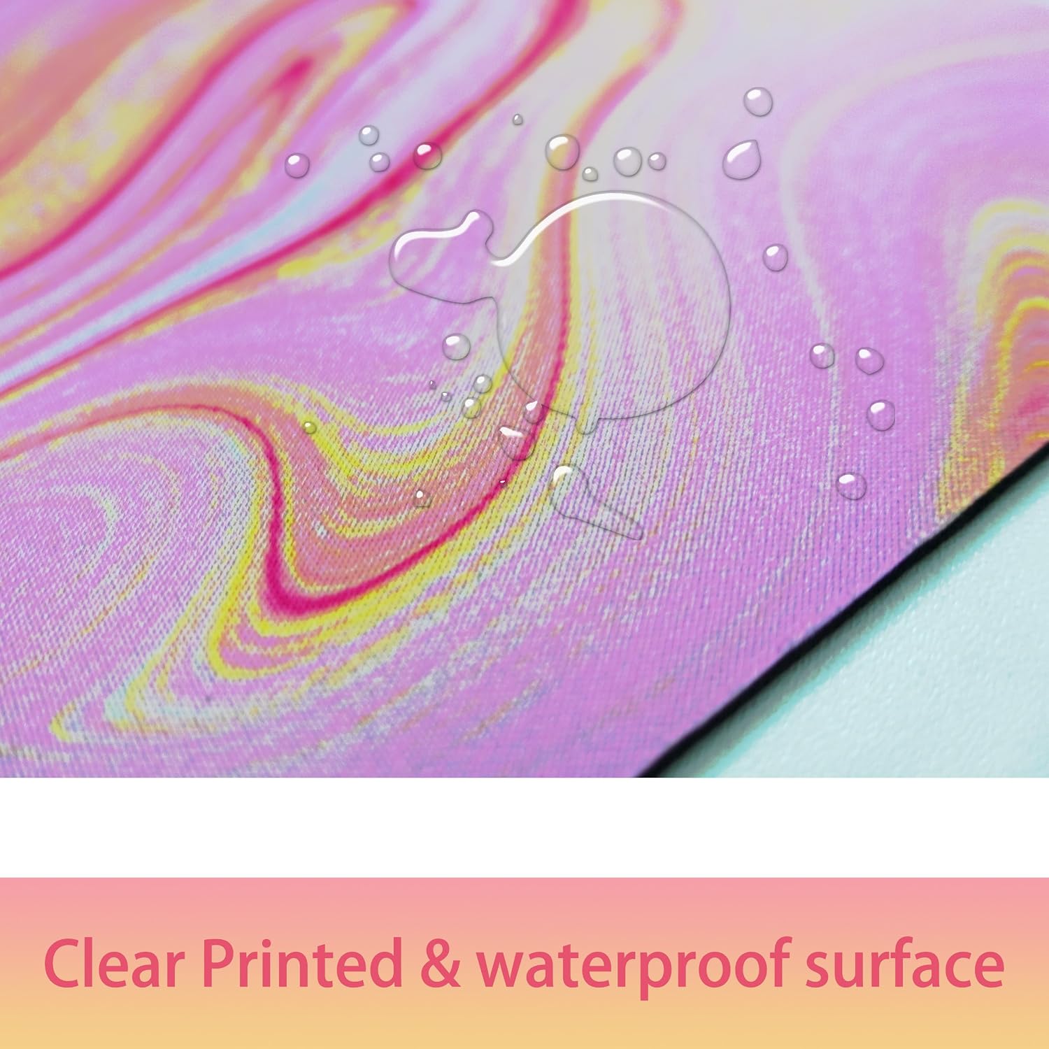 Square Mouse Pad, Pink Marble Mouse Mat Design, Washable Mousepad Cloth, Non-Slip Rubber Base Computer Mouse Pads for Wireless Mouse image 3