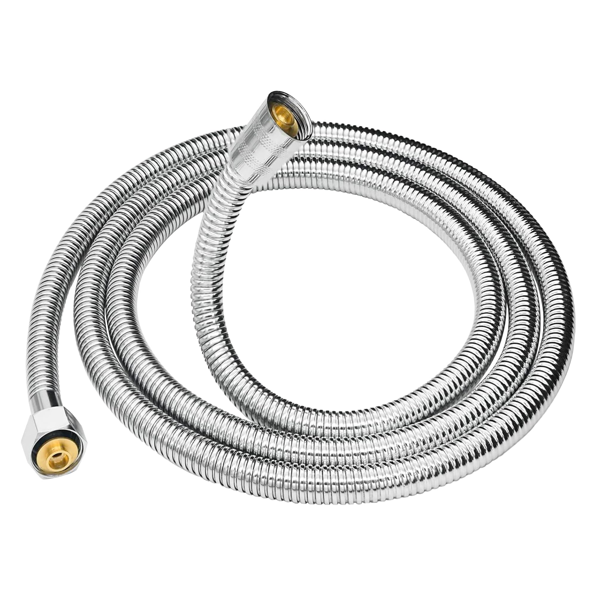 Tubo Doccia 2.5 Metri Acciaio Inox - Flessibile, Antitorsione, Compatibile Universale, Con Giunti Ottone