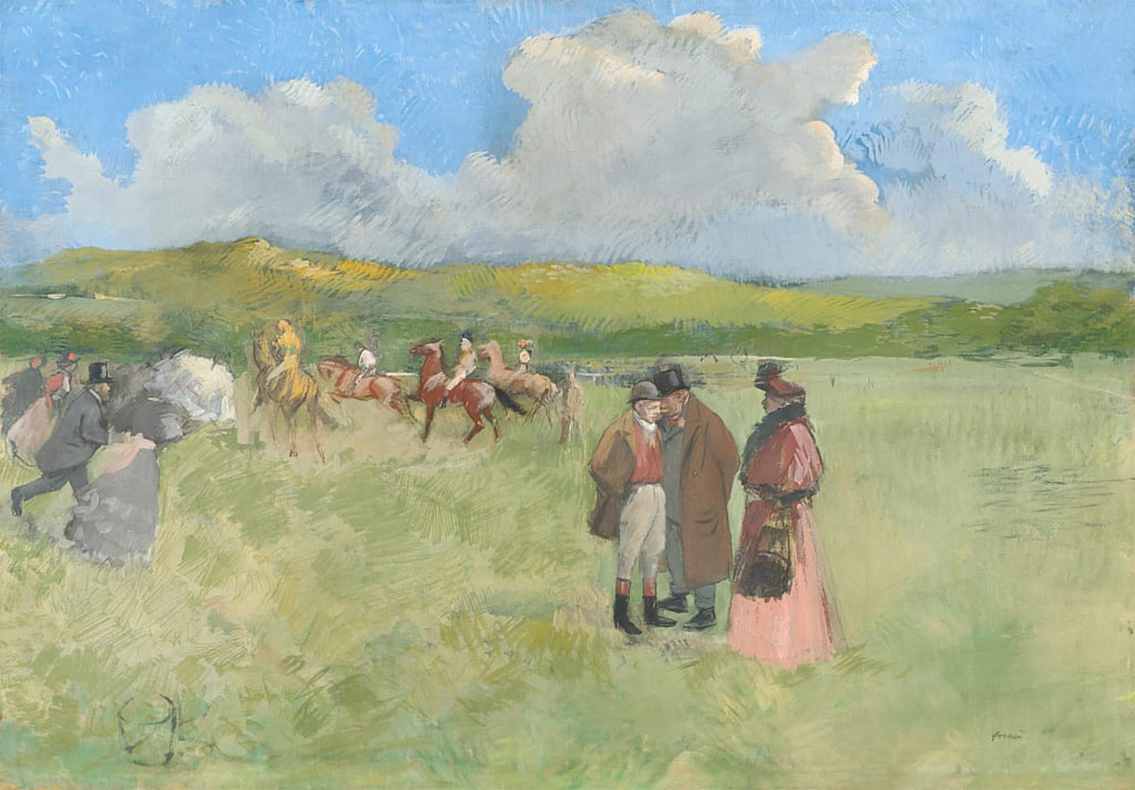 Tableau l'Hippodrome Jean Louis Forain décoration murale salon - 5