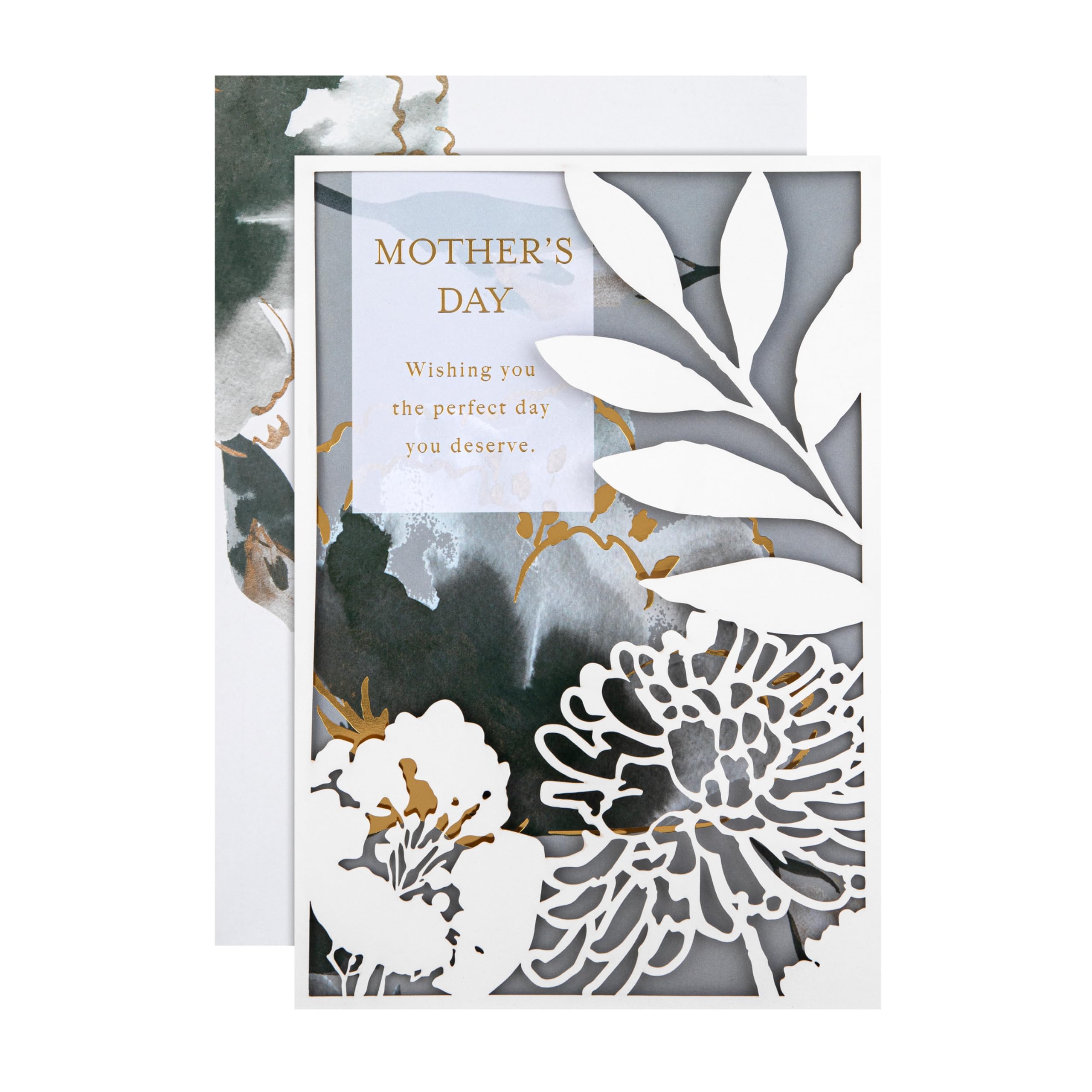 Hallmark Mothers Day Card for Mum, Floral Design, Heartfelt Verse, Black, White
