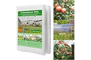 12FT*25FT 6 Mil Greenhouse Plastic, Extra Heavy Clear Plastic Sheeting for Greenhouse, Garden