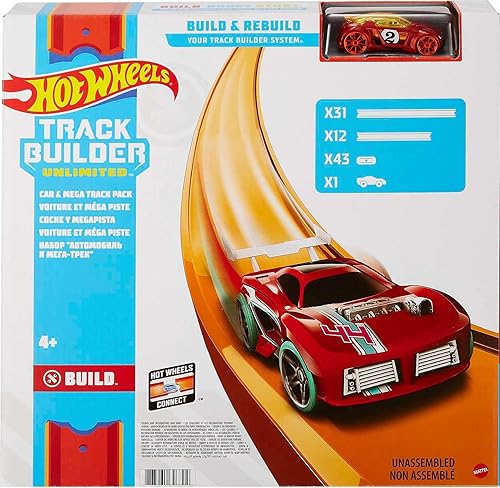 Miniatura 15 de Hot Wheels Track Builder pista recta con coche