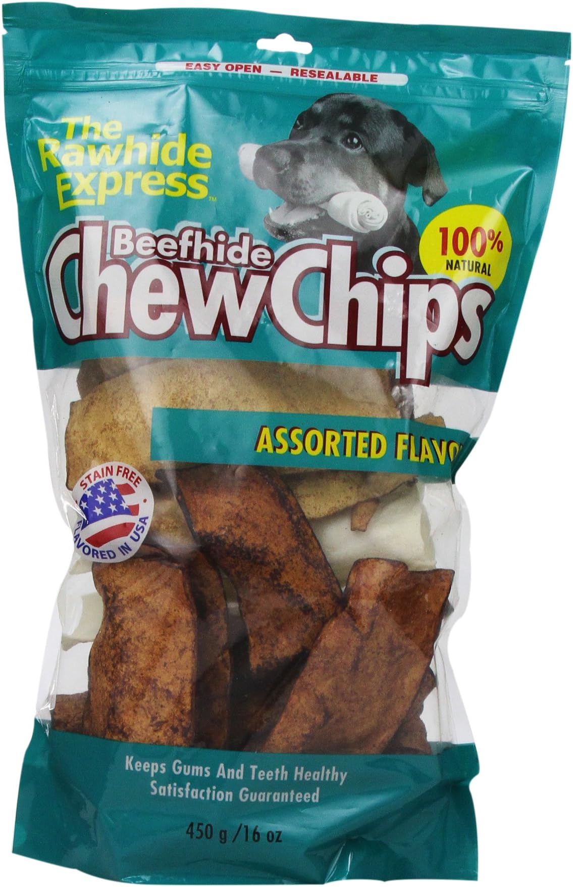 The Rawhide Express Assorted Flavors Strips/Chips Dog Chew, 1-Pound