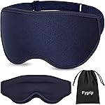 Fygrip 3D Eye Mask Sleep Mask for Men & Women, 100% Pressure-Free & Light Block-Out Eye Mask for Sleep with Easy Adjustable Strap, Night Eye Cover for Travel, Blue