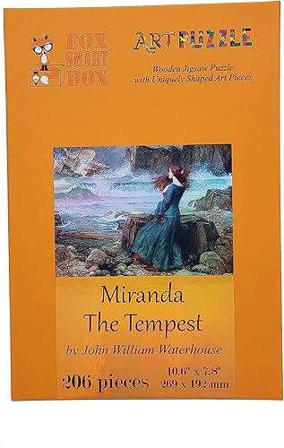 Miniatura 3 de Rompecabezas de madera para adultos, piezas de forma única, fabricado en los Estados Unidos por FoxSmartBox - 206 piezas - Miranda