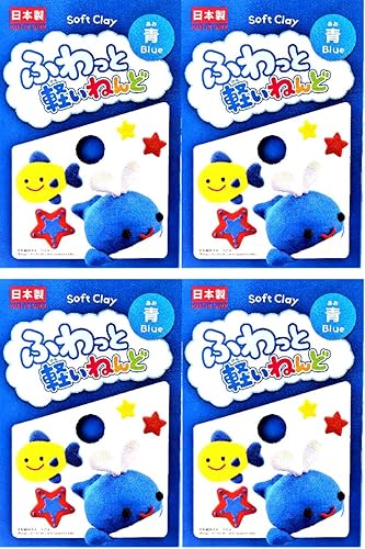 YACHIYO DAISO - Paquetes ligeros y esponjosos de arcilla suave (juego de 4, azul)