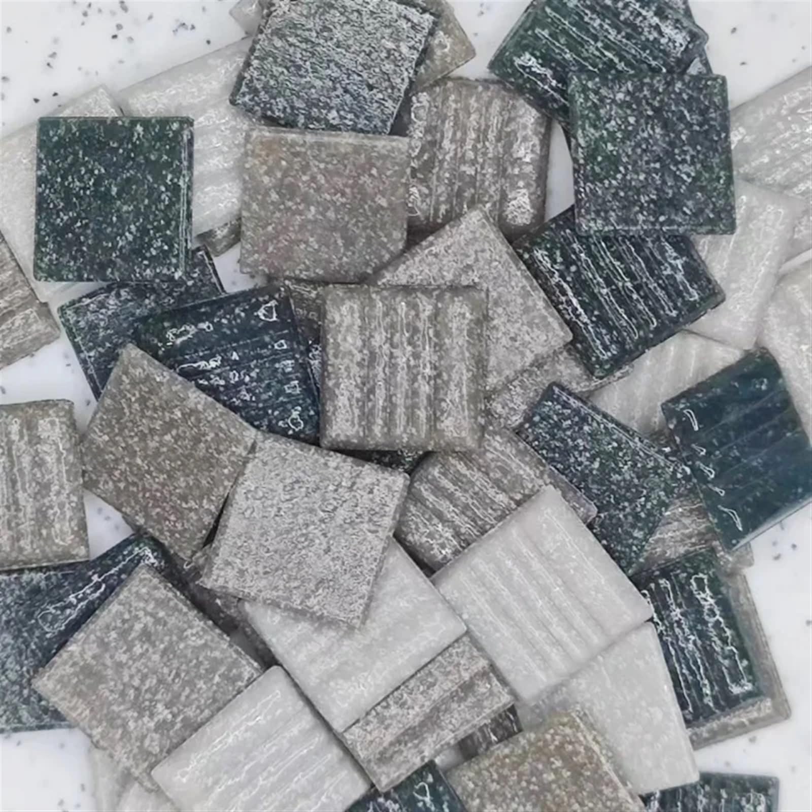 Mosaic Tiles 85g/3oz Approx.30pcs Mosaic Quartz Tiles 2cm/0.78in Square Tile 0.4cm/0.15in Thickness DIY Material Mixed Color