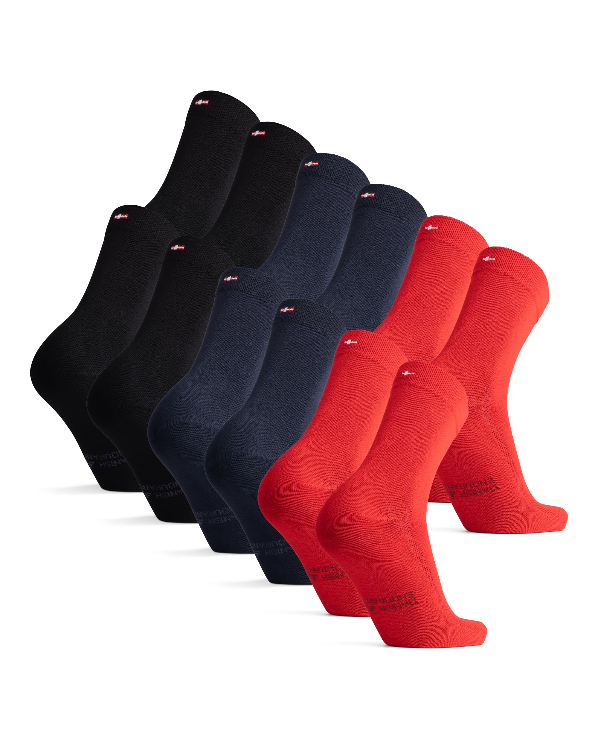 DANISH ENDURANCE Calcetines de Bambú, Clásicos, Suaves, Transpirables, para Diario, Hombres y Mujeres, 6 Pack