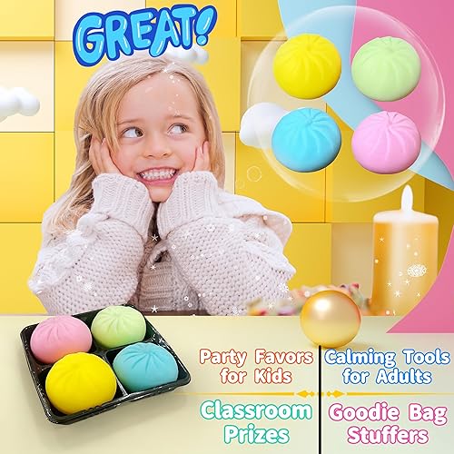 Miniatura 2 de 4 bolas de estrés para niños, adolescentes y adultos, bolas sensoriales de masa colorida, bollo para apretar, juguetes blandos para niños, recuerdos