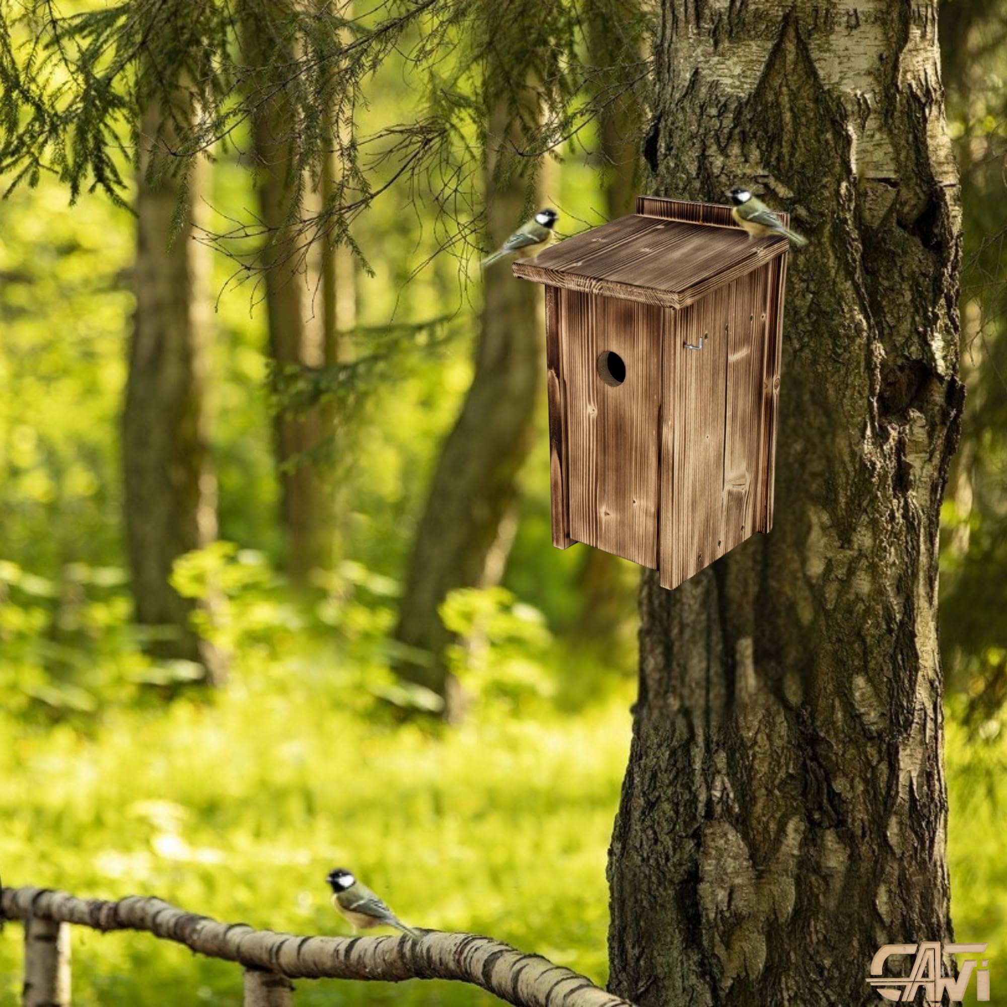 Caja nido para cámara Blink (cámara no incluida) – Madera ecológica, protección contra depredadores, inalámbrico, para observación de aves en el jardín