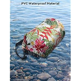 HEETA Waterproof Dry Bag for Women Men (Upgraded Version), Roll Top Lightweight Dry Storage Bag Backpack with Emergency Whistle for Travel, Swimming, Boating, Kayaking, Camping, Beach (Flower, 30L)