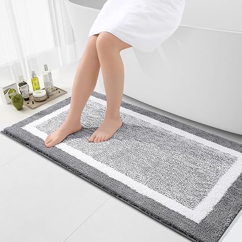 Miniatura 56 de OLANLY - Alfombras de baño de 30x20, tapete de baño extra suave y absorbente de microfibra, antideslizante, lavable a máquina, secado rápido, Azul