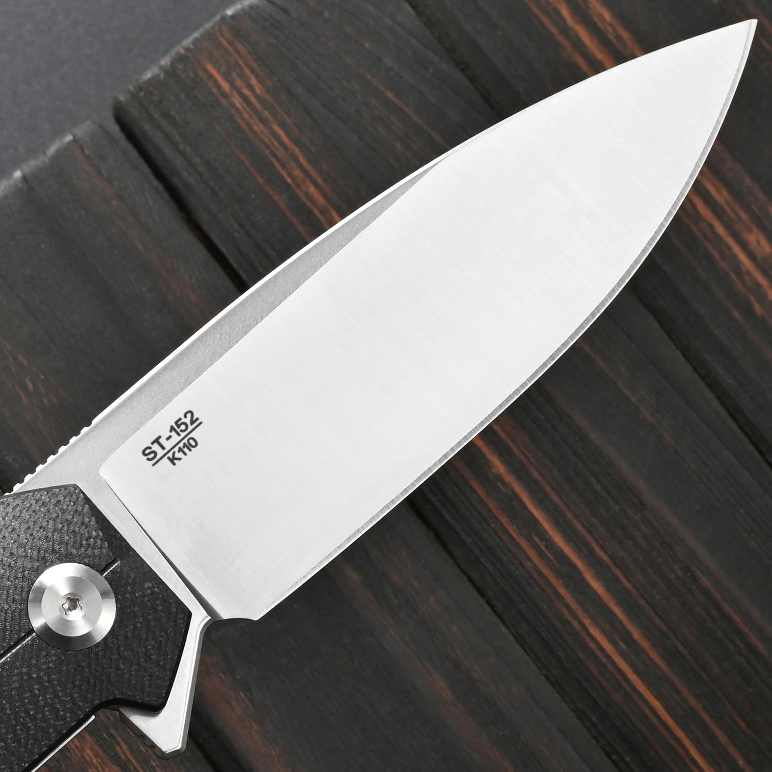 Sitivien ST152 Folding Knife,K110(D2) Steel Blade with G10 Handle EDC Tool Knife for Outdoor Camping,Hiking,Fishing(Black)
