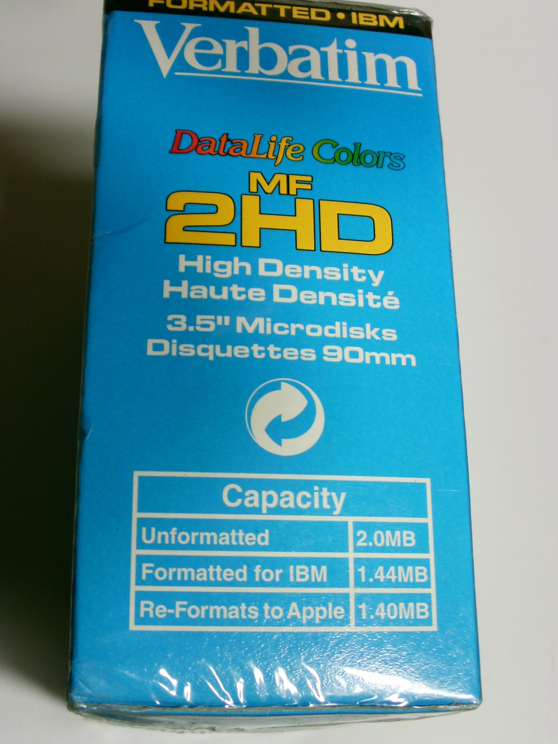 Verbatim 2MB Floppy Diskette DataLife IBM-Formatted Colore 10pk 2 MB, Multi Media
