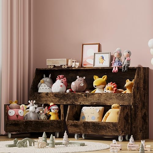Almacenamiento y organizador de juguetes para niños, niños y niñas, estantería multifuncional y contenedor de almacenamiento con cajones móviles,