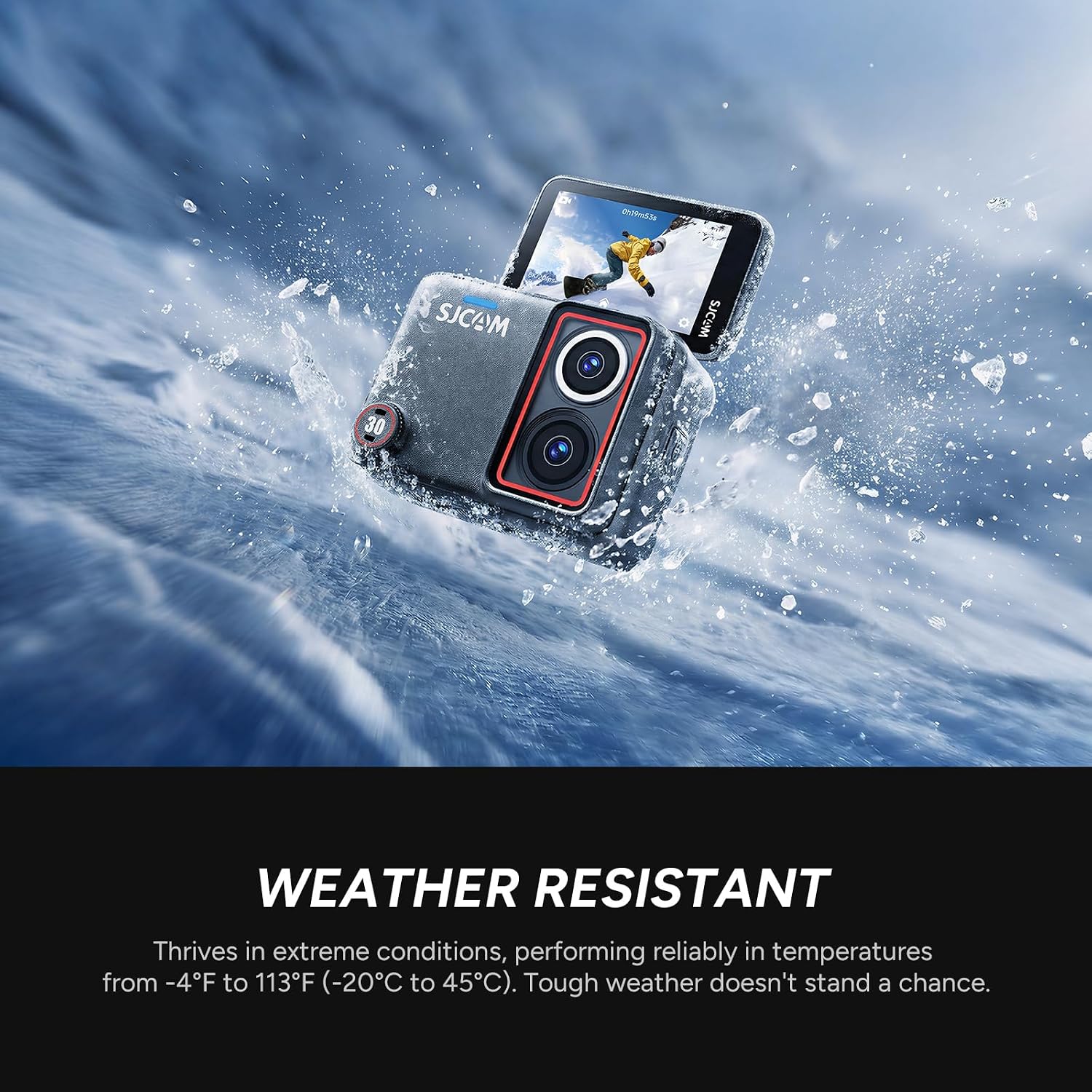 SJCAM SJ30 Action Camera with 8K/6K/5K/4K Image,5M Body Waterproof 2.51” Flip Touch Screen,Low Light,7H Battery Handle,SteadyMotion 2.0 Stabilization,for Travel and Outdoor Activities (Creator Combo)