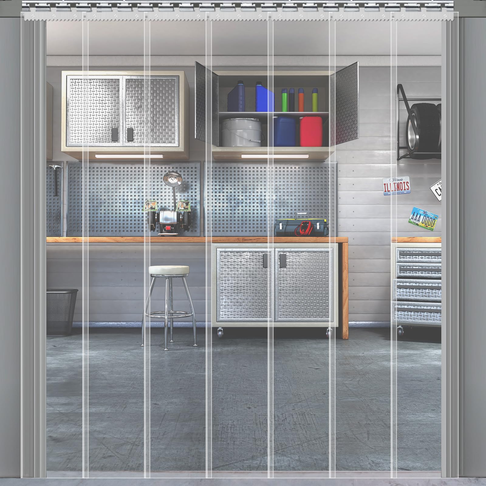 SHANNA Rideau à Lanières en PVC 7 Pièces 91 * 213cm, Rideau à Lamelles Transparent, Rideaus Laniere Portes Intérieures Portes moustiquaires pour Entrepôts Frigorifiques et Supermarchés