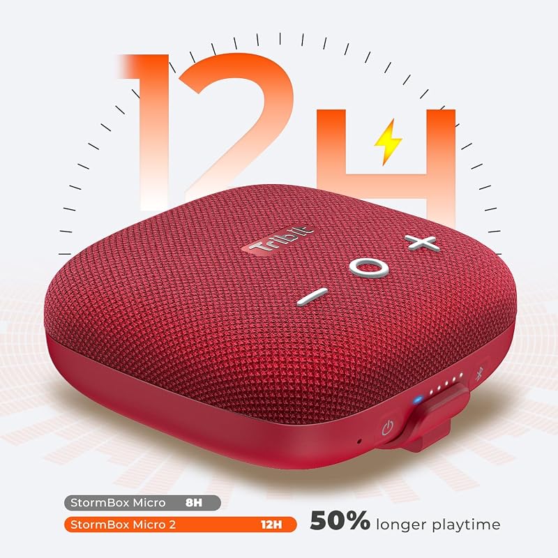 Tribit StormBox Micro 2 Bluetooth Hordozható Hangszóró - IP67 Vízálló, Erőteljes XBass, Vezeték Nélküli Sztereó Párosítás, Kültéri Használat