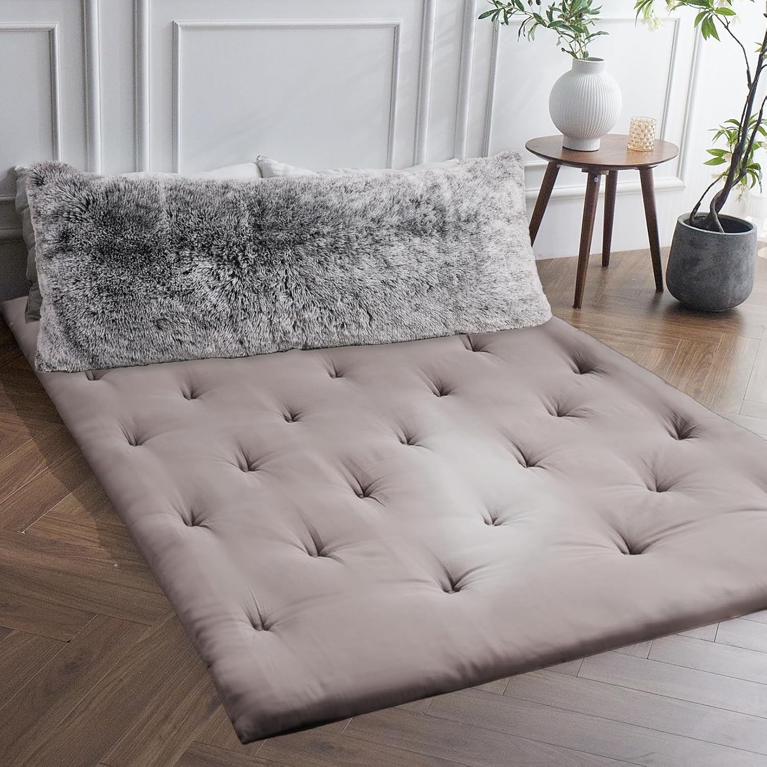 ZonLi Comfort Sleep Bundle: Fluffy Body Pillow & Japanese Futon Mattress