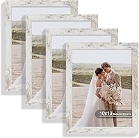 Vista 21 de Juego de 4 portarretratos de 4 x 6 pulgadas, hechos de vidrio real y marco de madera gris, exhibición en pared o mesa, para fotos de 3.5 x 5