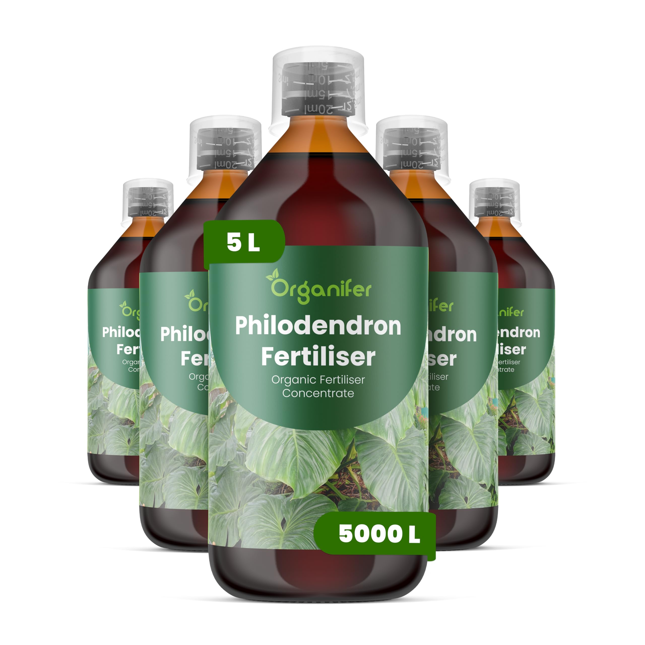 Philodendron Uniwersalny Nawóz Organiczny - 5x1L - NPK 2-1-8 | Zdrowe Liście - Silne Korzenie I Wysoka Plonność - Organifer