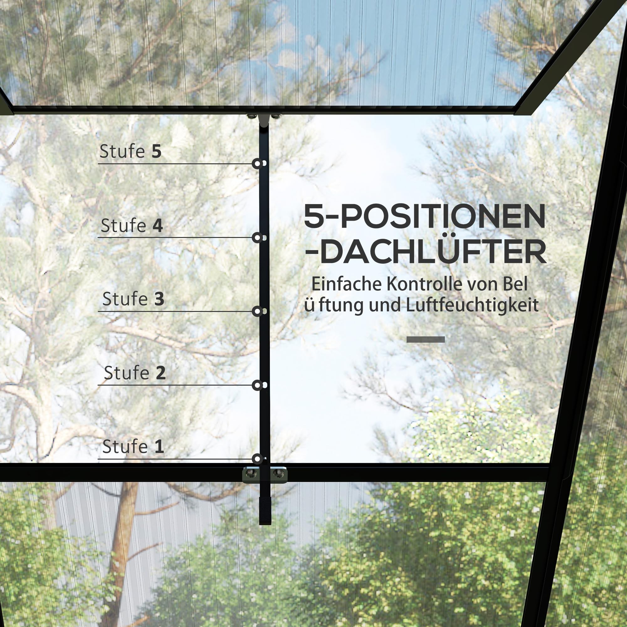 Outsunny Szklarnia aluminiowa, 131 x 192 x 203 cm, szklarnia na pomidory, 2,51 m², z drzwiami przesuwnymi, oknem, fundamentem, do hodowli roślin na balkon, do ogrodu, czarna
