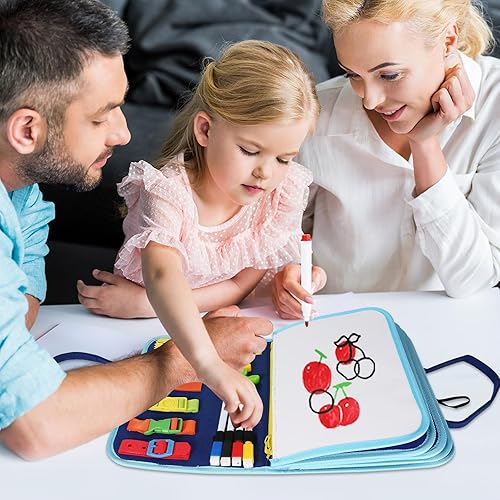 Miniatura 3 de Busy Board Montessori - Juguete para niños pequeños de 1, 2, 3, 4, 5 años, tablero de actividades educativas para desarrollar habilidades