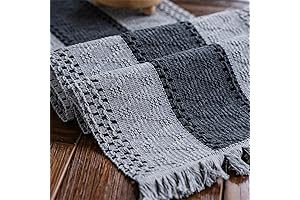 Alynsehom Grey Farmhouse Macrame Table Runner