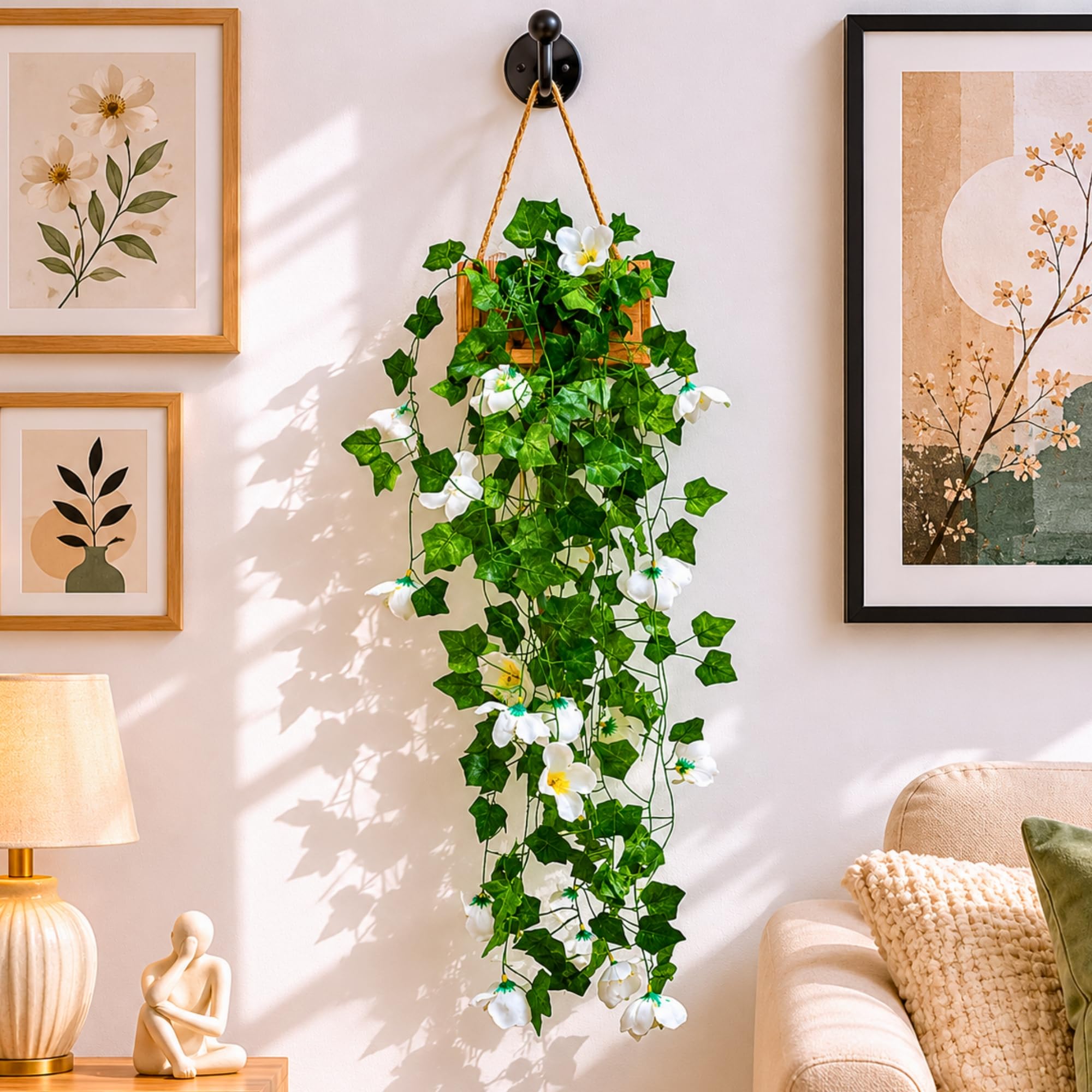 Blue Artificial Flowers Hanging Plant - Home Decor -30