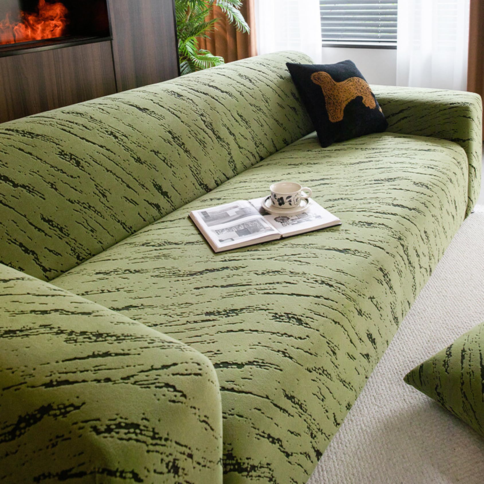 Pers B 1/2/3/4/5 Seater Sofa Slipcovers With Pillowcase, All-Inclusive Sofa Covers, High Stretch Scratch Resistant Sofa Slipcover, Non-Slip Dustproof Sofa Cover(Size:3 Seater(190-230Cm),Color:b)