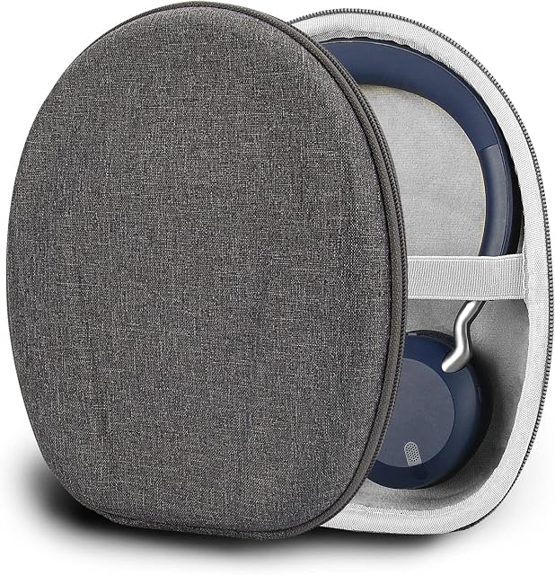 Geekria Shield Case Compatible with Jabra Elite 45h, Evolve2 30 MS, Evolve2 65 UC, Evolve2 75 PC Wired Case, Replacement Protective Hard Shell Travel Carrying Bag with Cable Storage (Dark Grey)