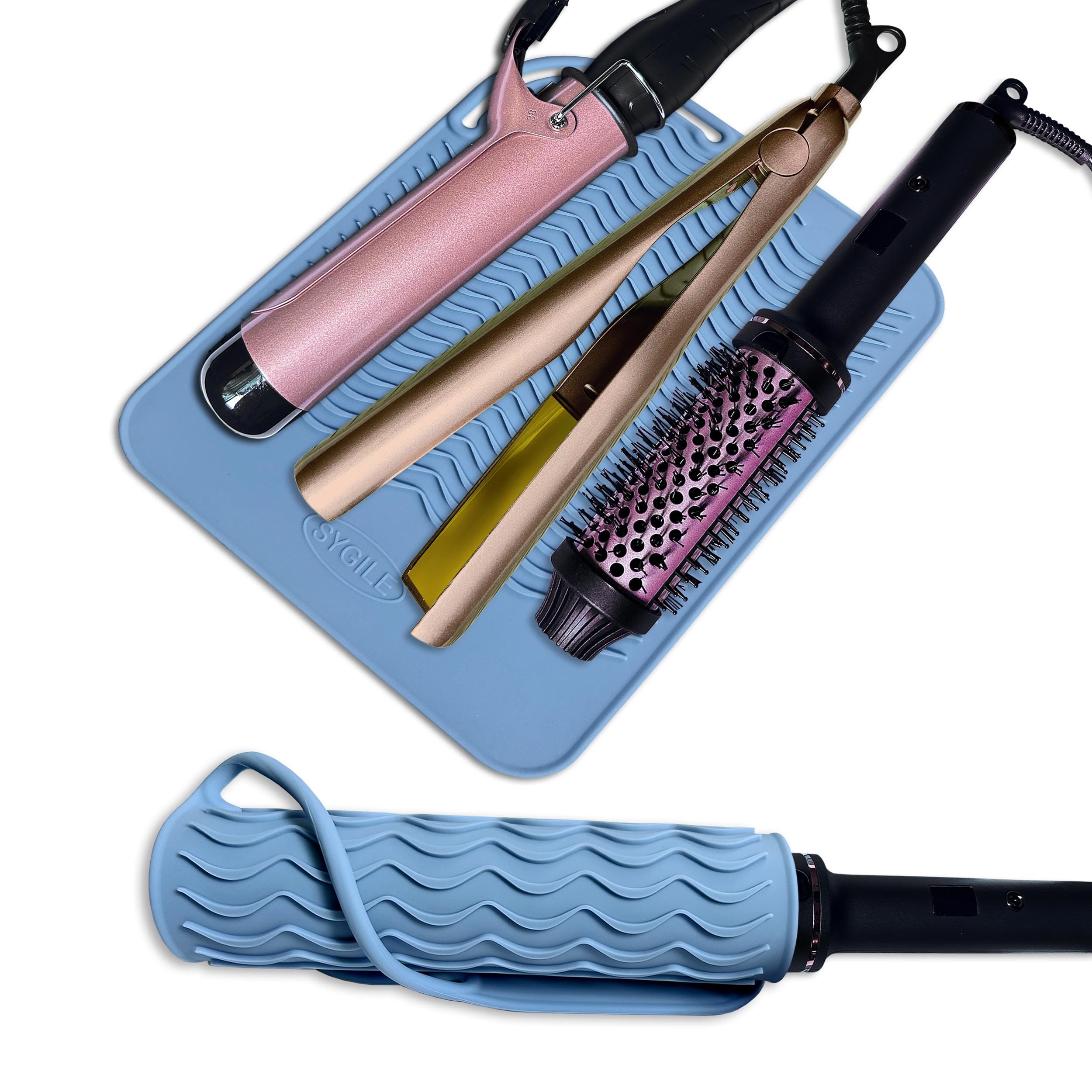 27,9 x 19,1 cm große, hitzebeständige Silikonmatte für Haarstyling-Werkzeuge, Glätteisen-Pad, Lockenstab Matte, flache Eisenmatte, Heißbügel-Pad, Thekenabdeckung für Reisen, Schminksalon