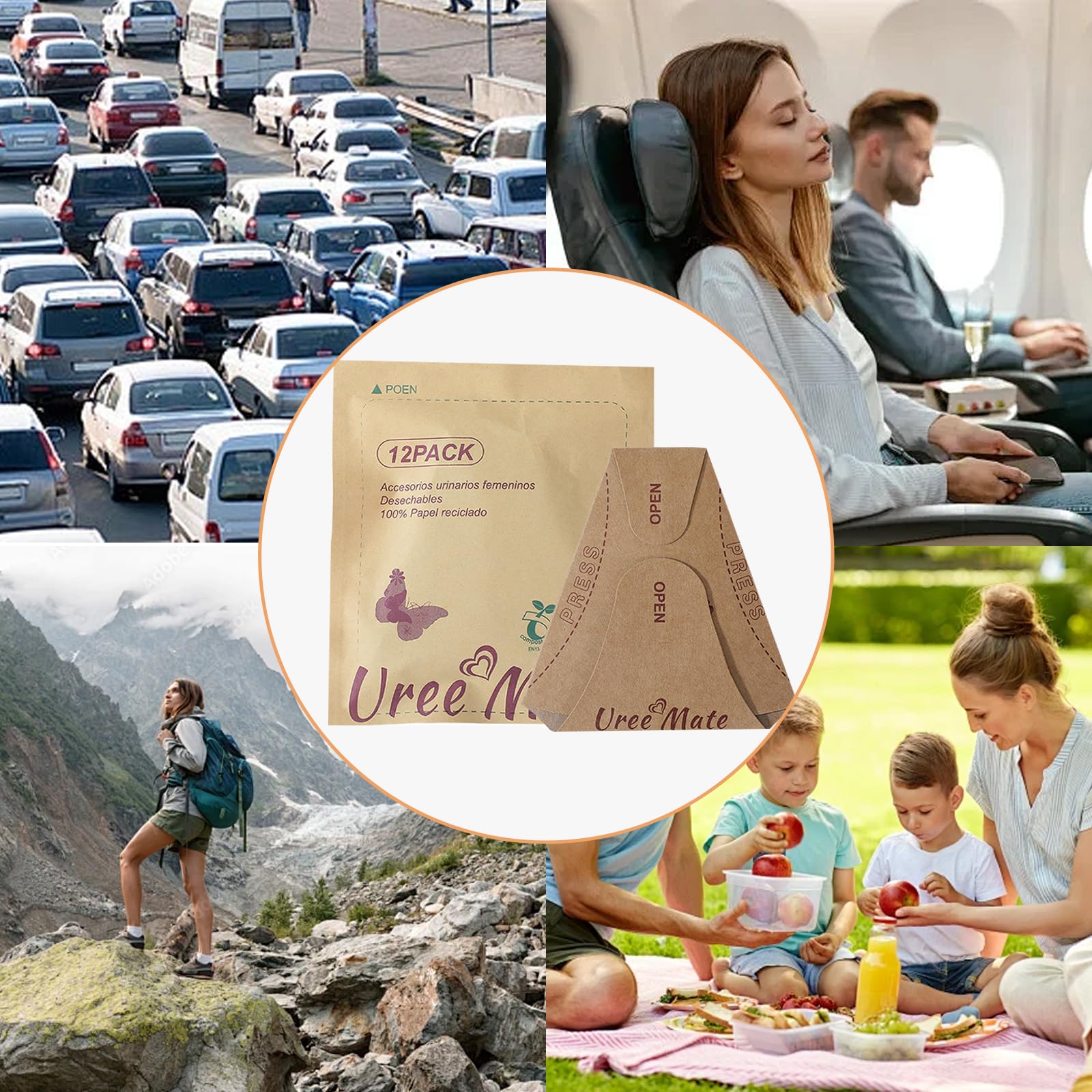 30 Pezzi Coni Per Pipì Donna - Orinatoio Portatile USA E Getta, Per Viaggi, Campeggio E Attività Outdoor - Foto 8