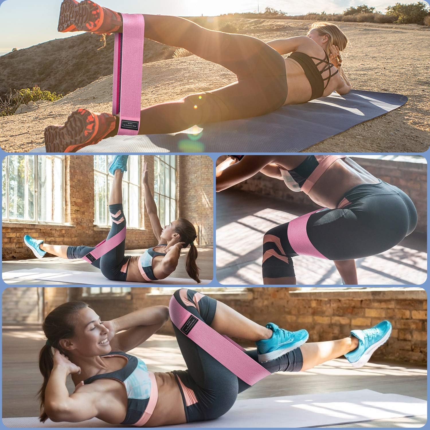 SHSTFD Resistance Bands, Booty Bands for Legs and Butt, Non Slip Elastic Exercise Bands, 3 Levels Workout Bands Women Sports Fitness Band for Squat Glute Hip Training Home Gym